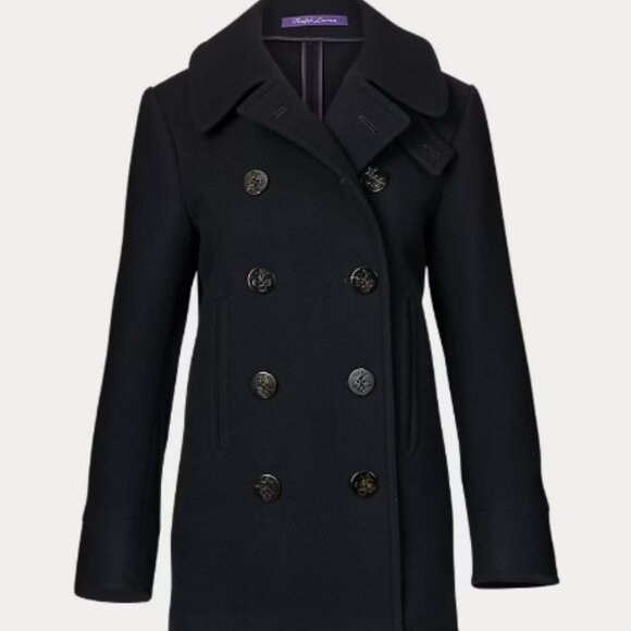 BNWT Authentic Ralph Lauren Collection Logan ouble-Faced Wool-Cashmere Peacoat - Picture 9 of 12